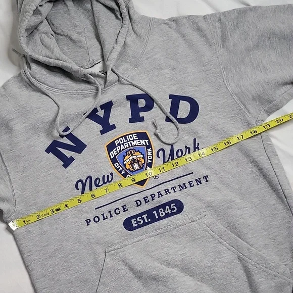 NYPD pullover sweater with hoodie and pockets sz S - Picture 6 of 8